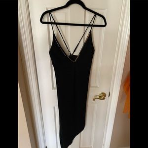 Sexy black crisscross back dress